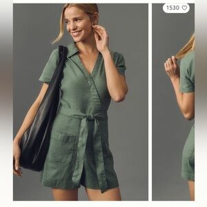 Maeve Linen Short Sleeve Romper